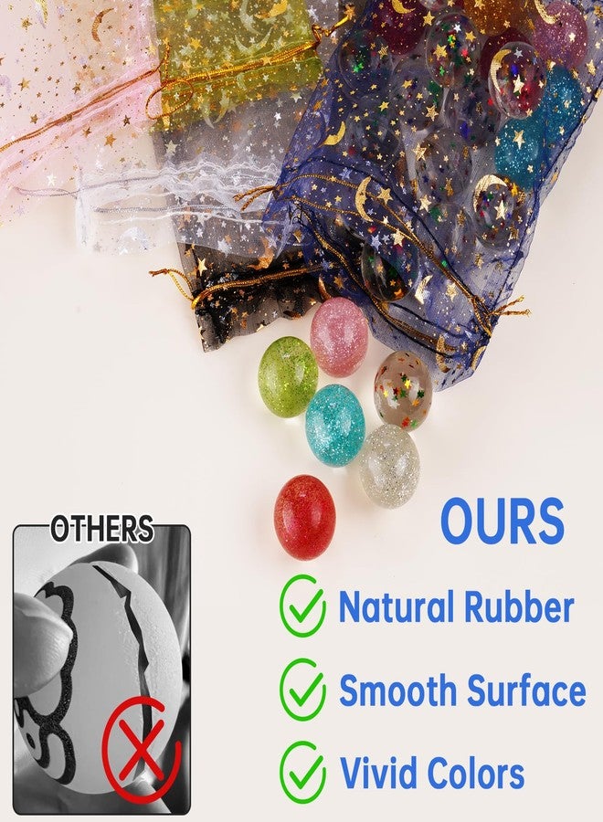 NiToy 30-Pack Glitter Bouncy Ball Set, Includes 20 Glitter and 10 Star Bouncy Balls with 5 Mesh Bags, 1.3" High Bounce Rubber Balls for Kids' Birthday Party Favors, Outdoor Play, Bath-Time Fun & More - Image 4